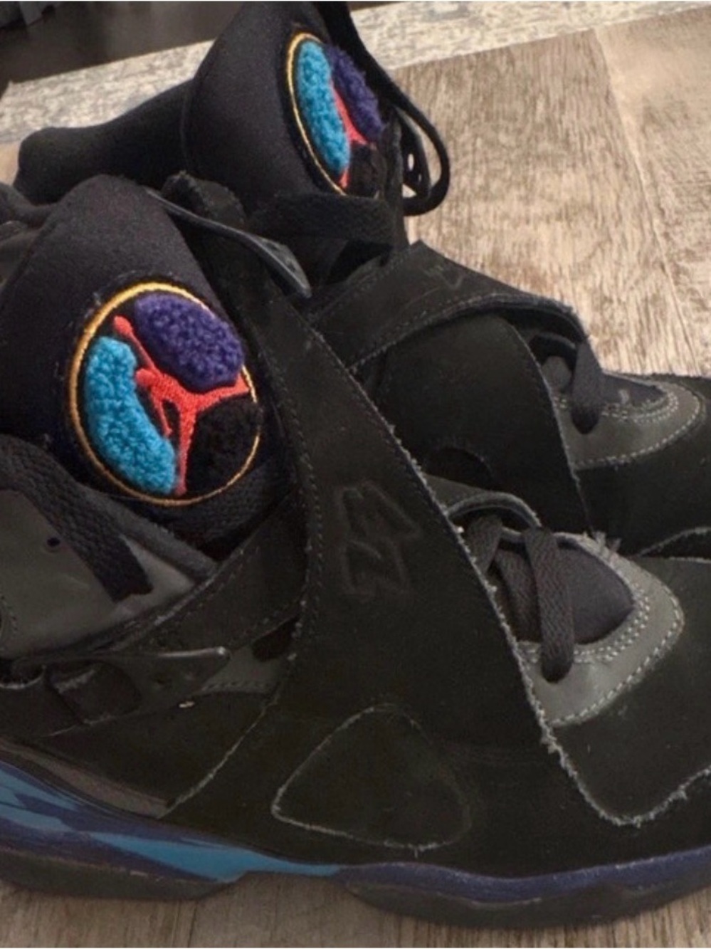 Jordan Kids Black High-Top Sneakers with Multicolor Patch